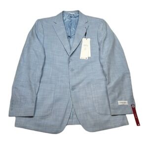 Calvin Klein Slim Fit Sport Coat Mens 42L 42 Light Blue‎ Modern Fit NEW